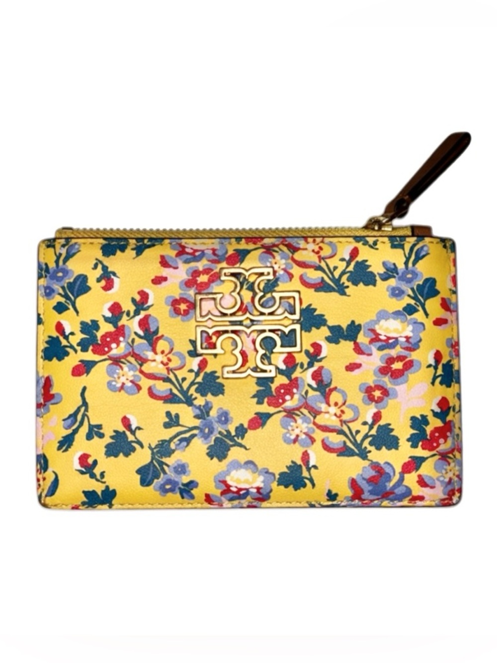 TORY BURCH Britten Card Wallet Floral Zip, Liberty Ditsy French Paisley, RARE!